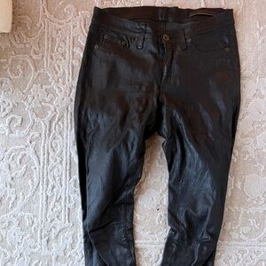 rag & bone Black Leather Skinny Pants